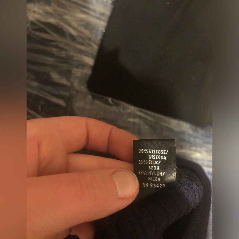 August Silk Dark Navy Blue Knit Top - Picture 5 of 5